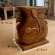 Handmade Wood Vase Pen Pot with Leaf Design
